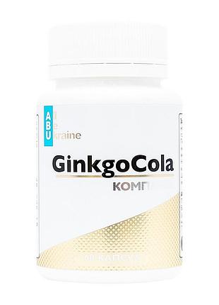 Гінкго білоба ginkgo з готу колою і чорноплідною горобиною в капсулах abu ginkgocola 60 капсул