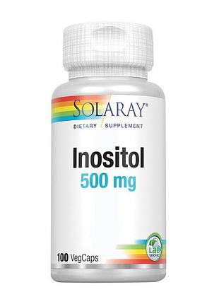 Инозитол в веганских капсулах для здоровья клеток solaray inositol 500 mg 100 капсул