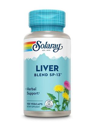 Комплекс для печени с расторопшей и одуванчиком в капсулах solaray liver blend sp-13 100 вегетарианских капсул