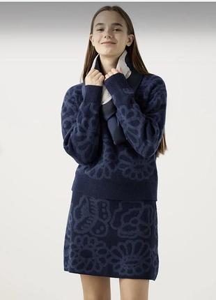 Шерстяной вязаный костюм uniqlo × marimekko