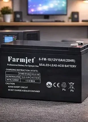 Акумулятор свинцево-кислотний farmjet 6-fm-10 12v (10ah) 20hr (mom)