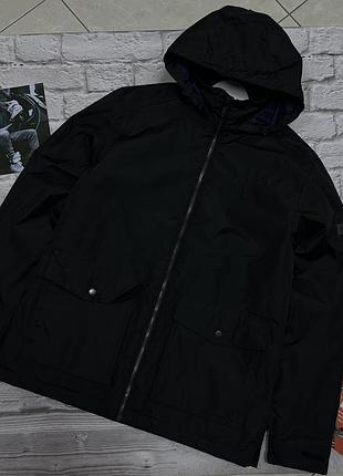 Чоловіча куртка regatta stypher waterproof демісезонна чорна зимова з капюшоном непромокаюча на мембрані м-l  бу тепла класична трекінгова англійська