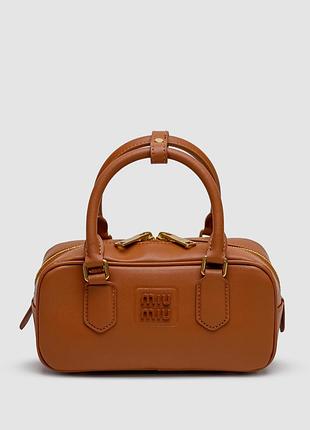Сумка миу miu arcadie leather bag ginger/gold