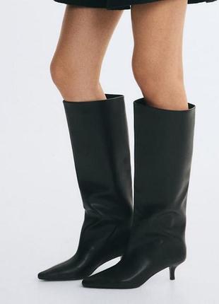 Чоботи kitten heel широкі h&m оригінал