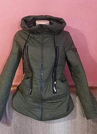 Куртка жіноча демісезонна vivi girls, колір хакі (оліва), розмір s-m