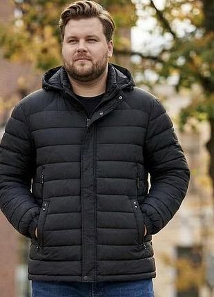 Чоловіча демісезонна стьобана куртка з капюшоном