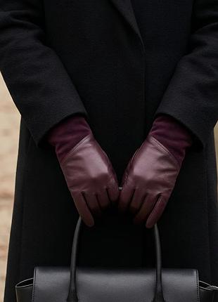 Рукавиці жіночі шкіряні , pозмip m (7.5), демісезонні/зимові