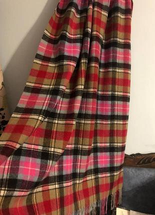 Шерстяний палантин шарф в клетку edinburgh (100% lambswool, шерсть ягняти, 78х185 см)