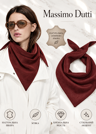 Massimo dutti кожаная замшевая бандана косынка