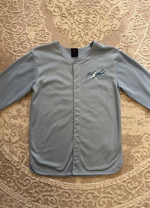 Дитяча баскетбольна сорочка jordan jdb off court flight ls jersey, блакитна