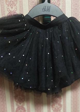 Спідниця для дівчинки h&m чорна з блискітками