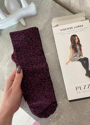 Колготки для дівчинки pezzi viscose lurex бордові