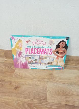 Детский многоразовый альбом disney princess wipe-clean activity placemats из серии о принцесс disney,