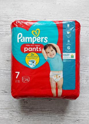 Подгузники-трусики pampers pants 7 (17+ кг) 25 шт детские на ночь
