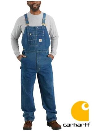 Винтажный джинсовый комбинезон carhartt denim bib overalls (размер s / унисекс)