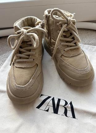 Черевики для хлопчиків zara бежеві 25 розмір