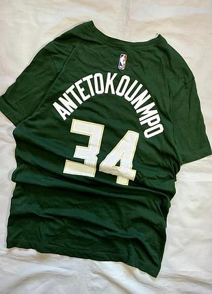Футболка nike giannis antetokounmpo #34 bucks green nba