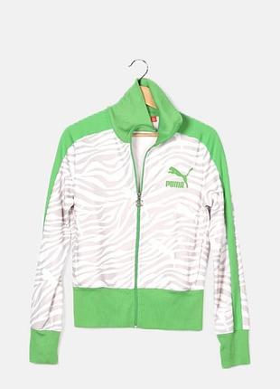 Жіночий джемпер puma на змійці з принтом зебра