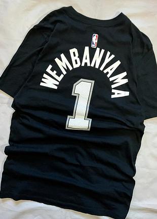 Футболка nike x spurs san antonio victor wembanyama #1 black nba t-shirt