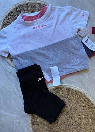Комплект лосіни та 2 футболки reebok новий на дівчинку 4-5 років
