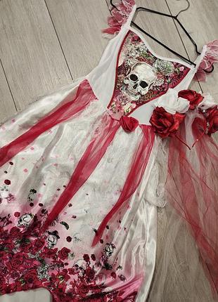 Костюм мертвая невеста хелловин скелет halloween