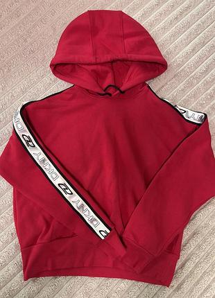 Оригінальне жіноче червоне худі dkny sport (s/m) брендове з лампасами