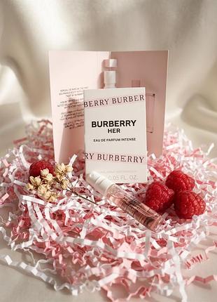 Парфумована вода жіноча burberry her eau de parfum intense (парфумований пробник / семпл), 1.5 мл