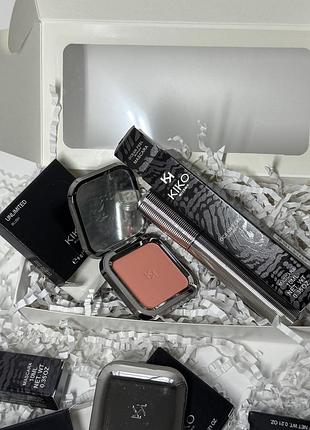 Подарунковий бокс кіко мілано kiko milano — туш для вій ocean feel та рум’яна для макіяжу, набір косметики