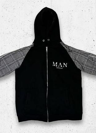 Мужская утепленная зип-худи boohooman в размере m