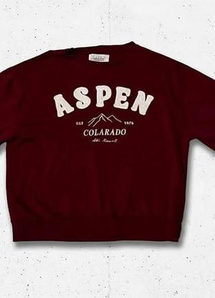 Бордовий світшот f&f «aspen» у розмірі оверсайз