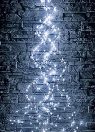 Світлодіодна гірлянда кінський хвіст 500 led 20 ниток 2.5м холодне біле світло від мережі 220v ma404white