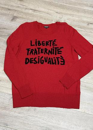 Джемпер жіночий desigual червоний з написом