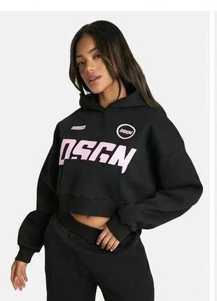 Толстая зимняя кроп толстовка с начесом boohoo р.26