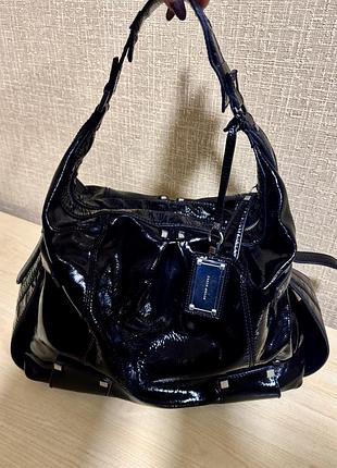 Жіноча сумка karen millen з лакової шкіри чорна велика