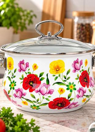 Кастрюля эмалированная benson / кастрюля + крышка bn-120 5,9 л