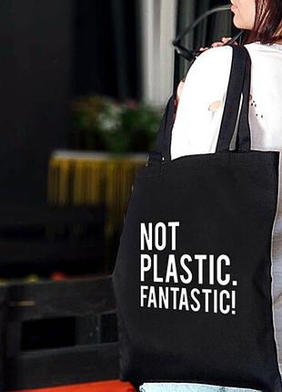 Еко сумка market (шопер) not plastik, fantastik!
