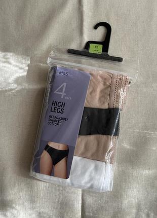 Набір жіночих трусиків m&s high leg, 4 шт, розмір 12
