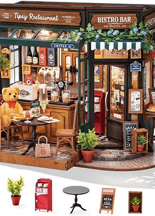 Конструктор 3d міні-будинок robotime rolife coffe&bar dg167