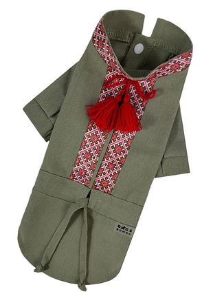 Вишиванка для собак з китицями хакі rub-50, розмір 3