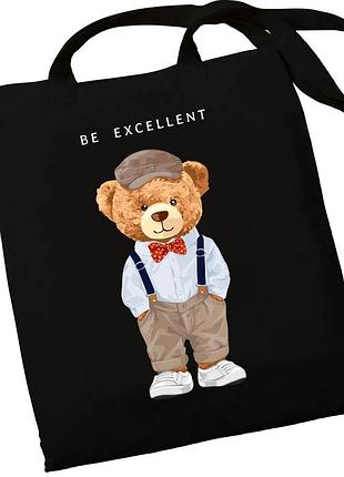 Екошопер чорний teddy bear - be excellent