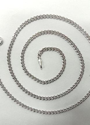Серебряная женская цепочка плетение нонна покрытая родием