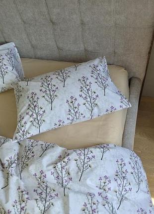 Комплект постільної білизни гілочка/бежев., cotton, полуторний