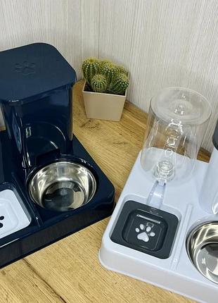 Миска с автоматической подачей корма и воды для животных 2в1 кормушка - дозатор пищи для кошек и собак