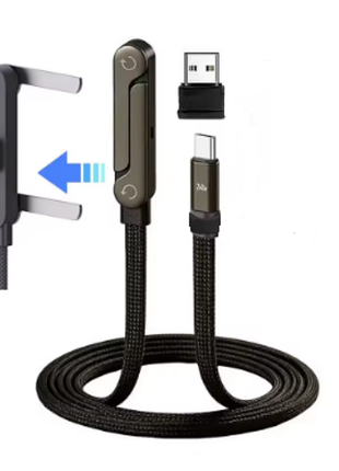 Кабель для зарядки телефона держатель с подставкой 2-в-1 type-c - type-c, usb 2м