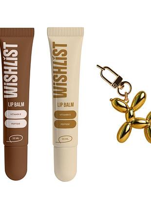 Wishlist набор блестящих бальзамов для губ espresso noir & blessed honey lip gloss balms + игрушка-брелок