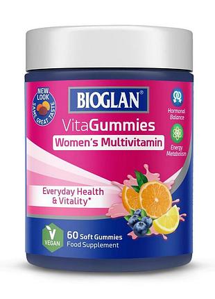 Витамины для женщин веганские для волос, кожи и иммунитета bioglan vitagummies women's multivitamin 60 жевательных конфет