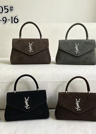 Жіноча сумка із замшевою текстурою yves saint laurent, сумка ysl, замшева сумка ів сен лоран