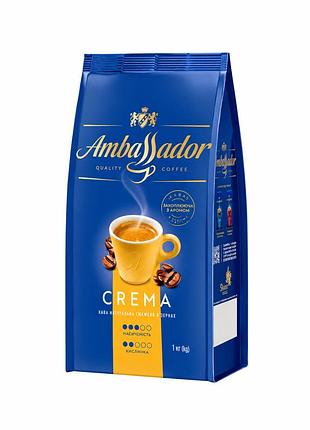 Кофе в зернах ambassador crema 1 кг, арабика + робуста