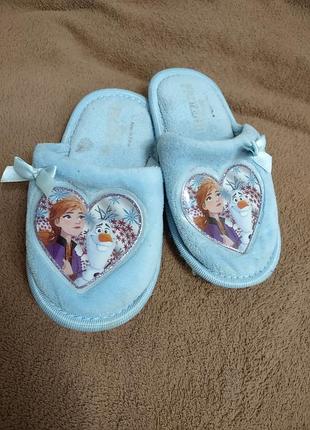 Дитячі кімнатні тапочки disney frozen блакитні 23-24 розмір