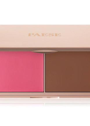 Контурна палітра 2в1 рум'яна+бронзер paese kiss my cheeks creamy cold, 15 г